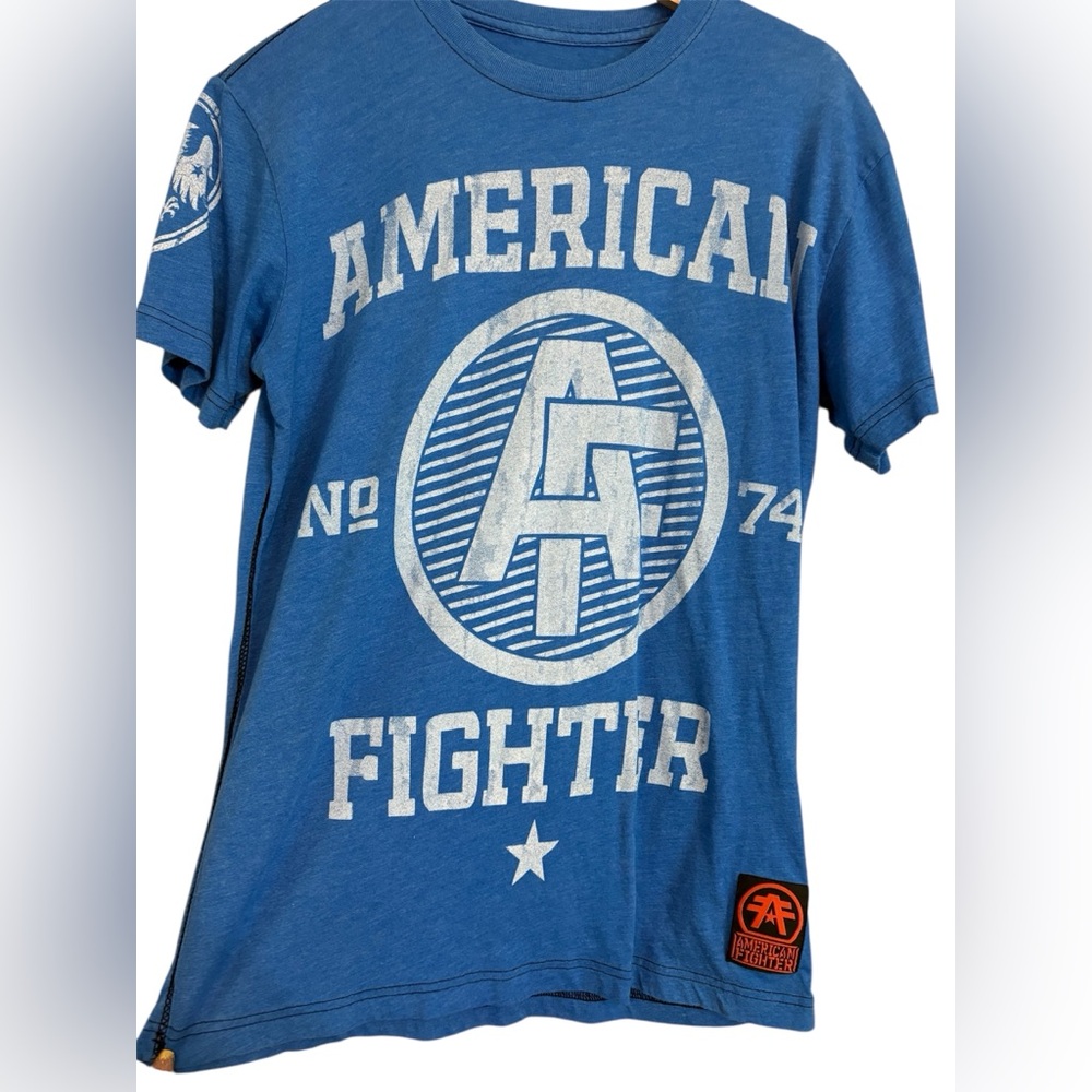 AMERICAN FIGHTER SMALL ✨ Blue adult short sleeve T-Shirt excellent condition